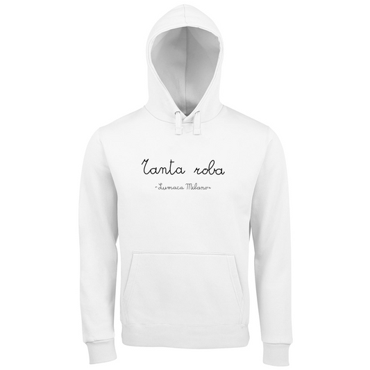 Tanta Roba ~ Felpa Unisex/Uomo con Cappuccio ~ Bianca